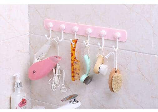 http://ineedaclean.com Sticky Kitchen or Bathroom Wall Hanging Rack with Hooks New Arrivals cb5feb1b7314637725a2e7: Blue|Gray|green|Pink  I Need A Clean http://ineedaclean.com/the-clean-store/sticky-kitchen-or-bathroom-wall-hanging-rack-with-hooks/