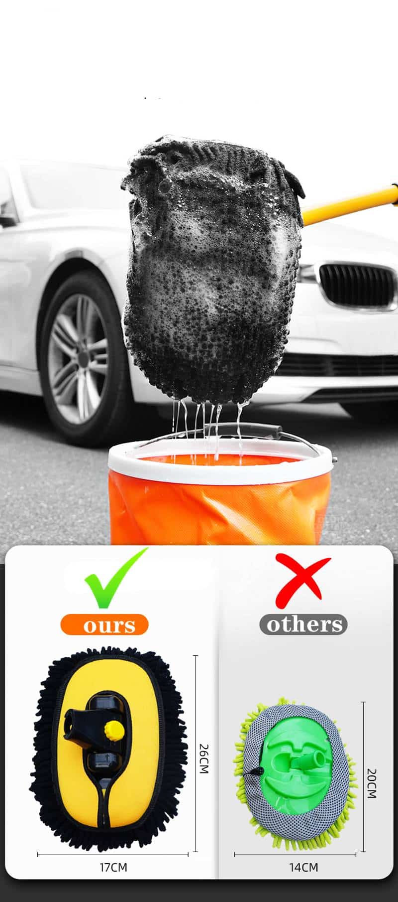Retractable Car Wash Cleaning Brush