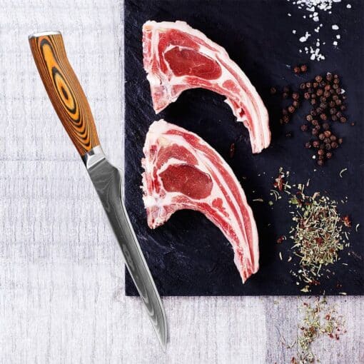 http://ineedaclean.com Professional Japanese Damascus Steel Kitchen Boning Knife New Arrivals Kitchen Knives cb5feb1b7314637725a2e7: 3 pcs Set|3.5 In Paring knife|4 pcs Set|5 In Utility knife|5 pcs Set|6 In Boning knife|7 In Santoku knife|8 In Chef knife  I Need A Clean http://ineedaclean.com/the-clean-store/professional-japanese-damascus-steel-kitchen-boning-knife/
