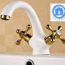 http://ineedaclean.com White Gold Dual Handle Bathroom Faucet Bathroom Shop Bathroom Faucets Top Rated Faucets Brand: I Need A clean  I Need A Clean http://ineedaclean.com/the-clean-store/white-gold-dual-handle-bathroom-faucet/